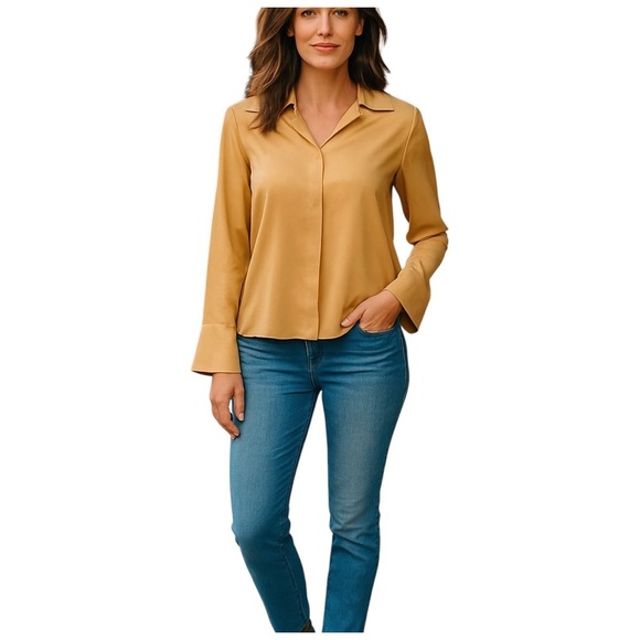 Lafayette 148 New York Tops - Lafayette 148 Women’s Blouse w/ Bell Sleeves. Peach. Medium